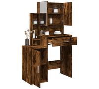 vidaXL Tocador con mueble 80x35x132 cm en color Gris sonoma/Negro/Gris hormigón y más | almacenamiento funcional diseño moderno para baño dormitorio sala