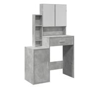 vidaXL Tocador con mueble 80x35x132 cm en color Gris sonoma/Negro/Gris hormigón y más | almacenamiento funcional diseño moderno para baño dormitorio sala