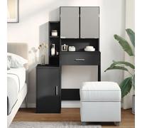 vidaXL Tocador con mueble negro 80x35x132 cm