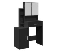 vidaXL Tocador con mueble 80x35x132 cm en color Gris sonoma/Negro/Gris hormigón y más | almacenamiento funcional diseño moderno para baño dormitorio sala