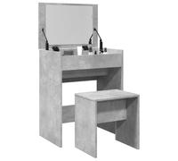 vidaXL Tocador con taburete Gris hormigón 60x40x113,5 cm
