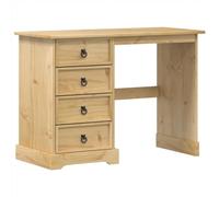 vidaXL Tocador Corona – Mesa de maquillaje en madera maciza de pino 104x47x75 cm con cajones