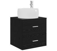 vidaXL Vanidad con Lavabo de Pared Roble Negro 49,5 x 44,5 x 66 cm