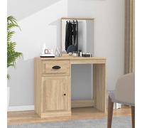 vidaXL Tocador con espejo, madera contrachapada Roble Sonoma 90x50x132,5 cm