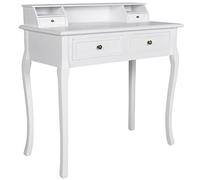 vidaXL Tocador Clásica de madera con cajones, blanco, mesa de maquillaje