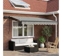 vidaXL: Toldo articulado manual con luces LED, color antracita y blanco, 3,5 x 2 metros