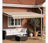 vidaXL: Toldo articulado manual con luces LED, color beige y blanco, dimensiones 3,5 x 2,5 metros
