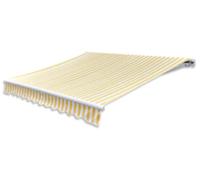vidaXL, toldo articulado motorizado, 600 cm, amarillo/blanco
