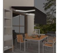 vidaXL Toldo automático persiana LED sensor viento antracita 3x2,5m