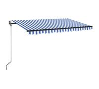 vidaXL Toldo automático retráctil azul y blanco 450x350 cm