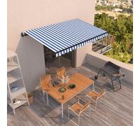 vidaXL Toldo automático retráctil azul y blanco 450x350 cm