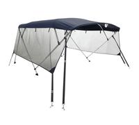 vidaXL Toldo Bimini 4 arcos con paredes laterales de malla – Gris antracita/Blanco/Azul