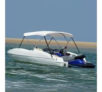vidaXL Toldo bimini con 3 arcos, blanco, 183x160x137 cm