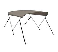 vidaXL Toldo Bimini de 3 Arcos, Capota Impermeable para Barco con Paredes Laterales, Cubierta para Barca, Protección contra Granizo Lluvia UV, Gris