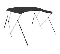 vidaXL Toldo Bimini 3 arcos, impermeable con paredes laterales y protección UV/contra granizo - Negro