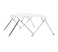 vidaXL Toldo Bimini 4 arcos – Lona antimoho, correas de nailon ajustables, Blanco 243x180x137 cm