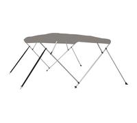 vidaXL Toldo Bimini 4 arcos – Capota impermeable con paredes laterales, protección UV – Gris