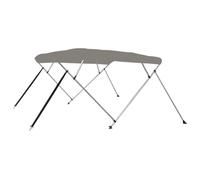 vidaXL Toldo Bimini de 4 arcos impermeable para barco 243x244x137 cm con paredes laterales Gris