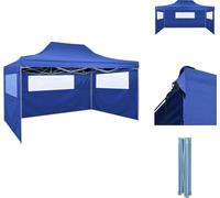 vidaXL Toldo con 3 paneles laterales, 3x4,5 m, color azul - Pabellones y toldos para fiestas