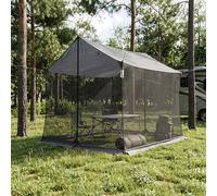 vidaXL Toldo de camping con paredes de malla Gris y naranja