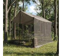 vidaXL Toldo de camping con paredes de malla Marrón Gris
