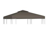 vidaXL Toldo de cenador 3x3 m 2 niveles 310 g/m² Gris topo