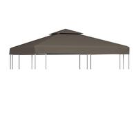 vidaXL Toldo de cenador 3x3 m 2 niveles 310 g/m² Gris topo
