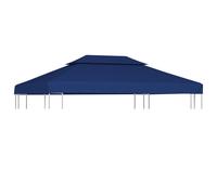 vidaXL Toldo de cenador 2 niveles 310 g/m² 4x3 m azul