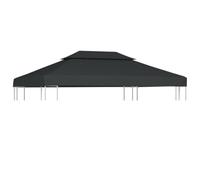 vidaXL Toldo Techo de Cenador 2 Niveles 3x3 m Gris Antracita Sombra Patio Casa