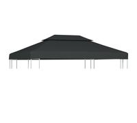 vidaXL Toldo de cenador 2 niveles 310 g/m² 4x3 m gris antracita