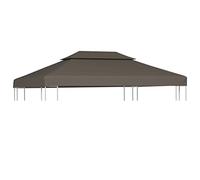 vidaXL Toldo de cenador 2 niveles 310 g/m² 4x3 m gris topo