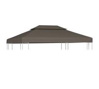 vidaXL Toldo de cenador 2 niveles 310 g/m² 4x3 m gris topo
