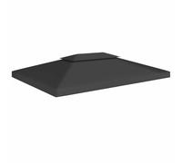 vidaXL Toldo de cenador 2 Niveles 310 g/m² 4x3 m Negro