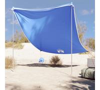 vidaXL Toldo de playa con anclas de arena azul 214x236 cm
