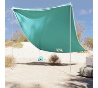 vidaXL Toldo de playa con anclas de arena verde 214x236 cm