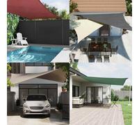 vidaXL Toldo de vela poliéster Oxford 100% Gris claro 7x7 m