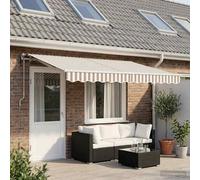 vidaXL Toldo eléctrico 4 x 3 m Gris claro y blanco a rayas
