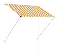 vidaXL Toldo Funcionamiento Manivela Manual Retráctil de Patio Lona Parasol Porche Jardín Sombra Exterior Terraza 100x150 cm Amarillo Blanco a Rayas