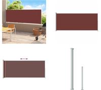 vidaXL Toldo lateral extensible, 180x500 cm, color marrón - Toldo lateral - Toldos laterales - Protección solar para terraza - Protección solar para exteriores
