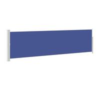 vidaXL Toldo Lateral Retráctil para Patio Pantalla de Terraza Mampara Parasol de Exterior Jardín Tela de Lona PU Azul Soporte de Hierro 140x500 cm
