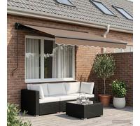 vidaXL. Toldo retráctil color taupe, 3,5 x 2,5 metros, fabricado en poliéster y aluminio