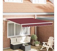 vidaXL, toldo manual, color burdeos, 300x250 cm