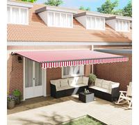 vidaXL Toldo retráctil Rojo y blanco 500 x 300 cm Poliéster