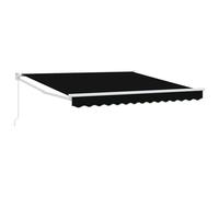 vidaXL Toldo Manual Negro 300 x 250 x 165 cm Poliéster, Jardín y terraza, Materiales Modernos Resistentes al Sol para toldo retráctil y Protector de polialgodón, Sombra de Verano