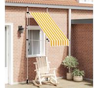 vidaXL Toldo manual retráctil 100 cm naranja y blanco a rayas