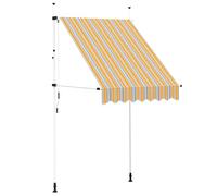 vidaXL Toldo Manual retráctil 150 cm Amarillo y Azul Rayas
