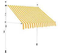 vidaXL Toldo manual retráctil 150 cm naranja y blanco a rayas