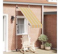 vidaXL Toldo manual retráctil amarillo y azul a rayas 100 cm