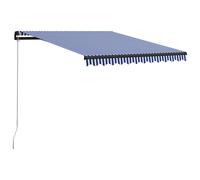 vidaXL Toldo retráctil Poliéster y acero 300 x 250 cm Multicolor azul y blanco