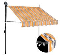 vidaXL Toldo Manual retráctil con LED Amarillo y Azul 100 cm